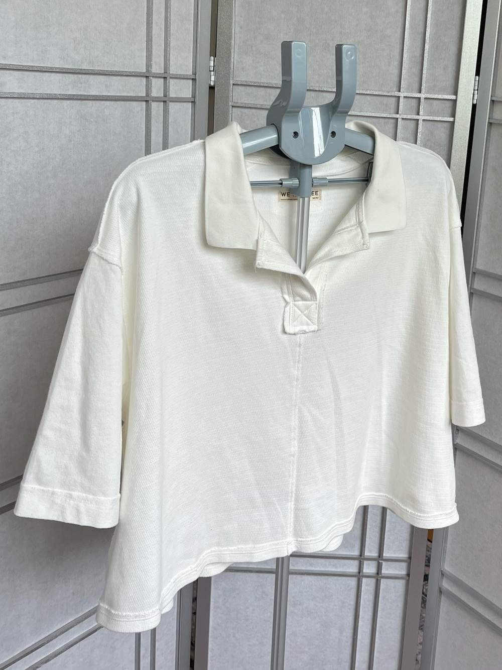 We The Free White Cropped Polo Tee